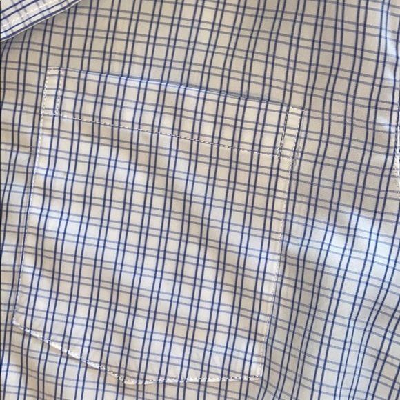 Blue and White Checkers Men’s Causal Button Down - Picture 3 of 4